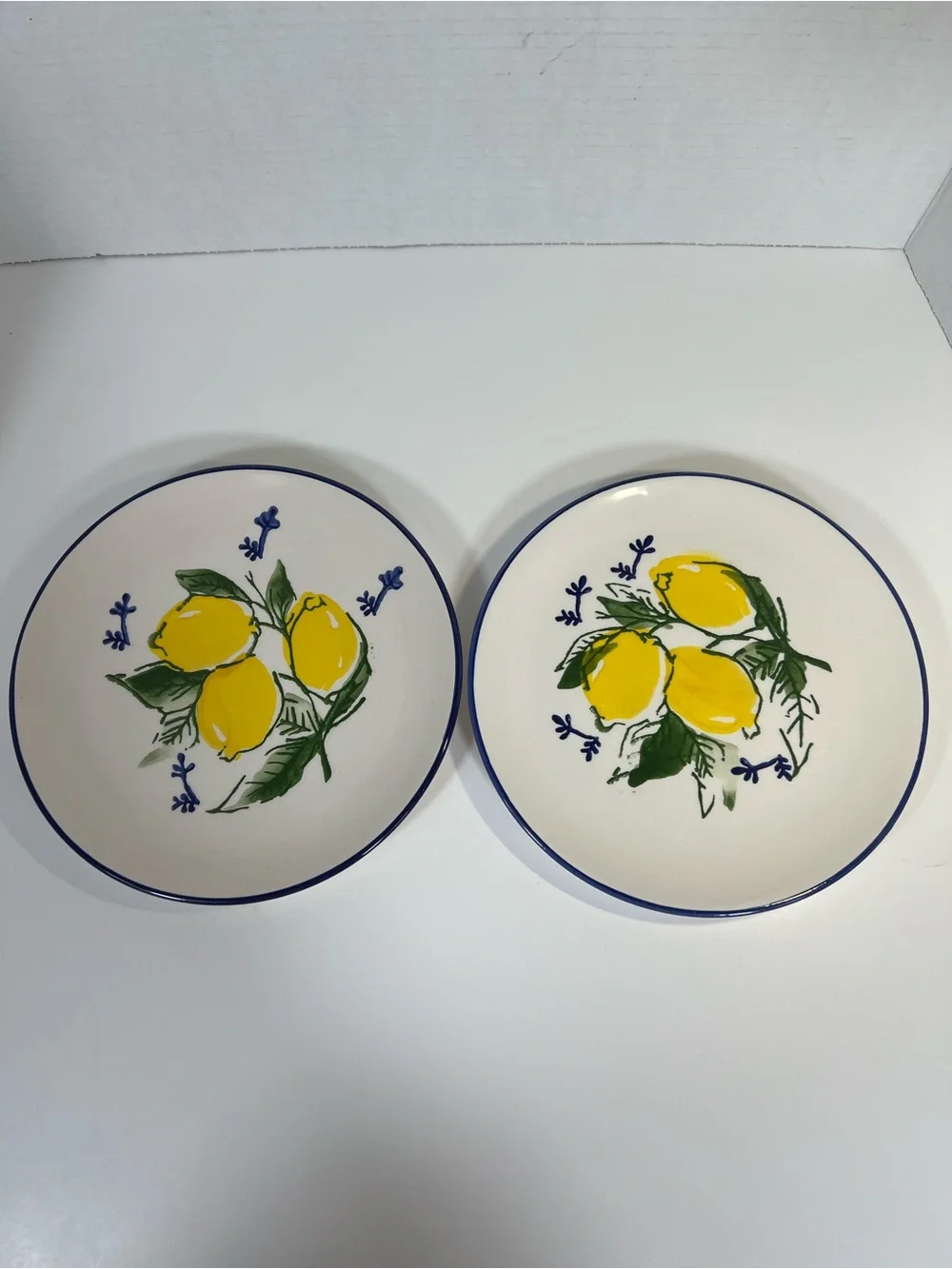 Papart Seramik Hand Painted Lemon Salad Plates Set of 2 Turkey 8”